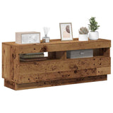 TV Cabinet with LED Lights Old Wood 100x35x40 cm Engineered Wood - 45-Degree Angle