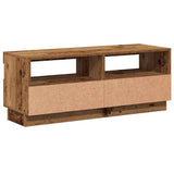 TV Cabinet with LED Lights Old Wood 100x35x40 cm Engineered Wood - Extra Image