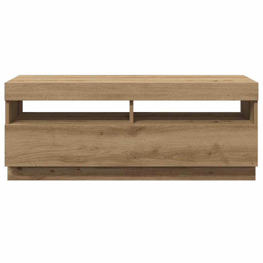 TV Cabinet with LED Lights Artisian Oak 100x35x40 cm