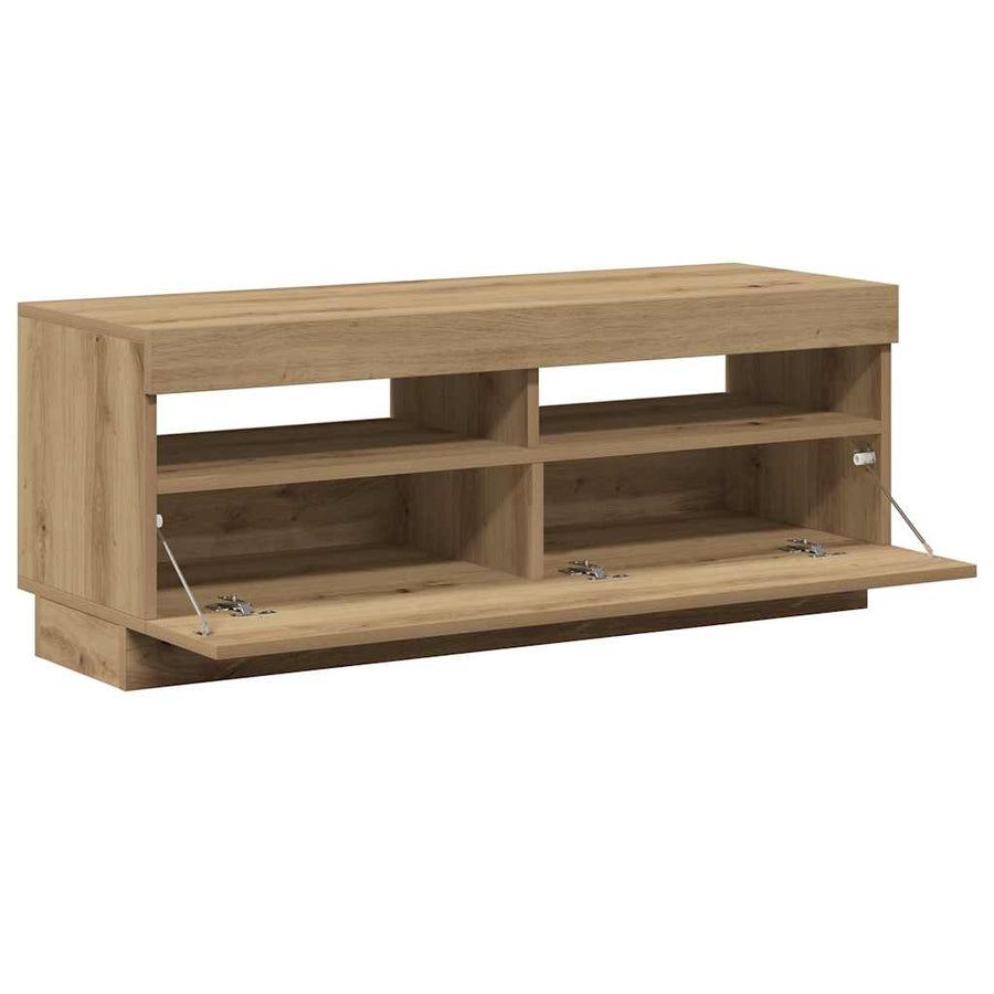TV Cabinet with LED Lights Artisian Oak 100x35x40 cm