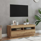 TV Cabinet with LED Lights Artisian Oak 100x35x40 cm Engineered Wood