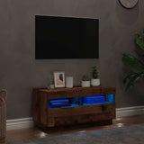 TV Cabinet with LED Lights Old Wood 80x35x40 cm Engineered Wood