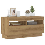 TV Cabinet with LED Lights Artisian Oak 80x35x40 cm