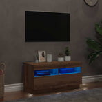 TV Cabinet with LED Lights Artisian Oak 80x35x40 cm