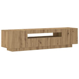 TV Cabinet with LED Lights Artisian Oak 160x35x40 cm Engineered Wood
