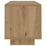 TV Cabinet with LED Lights Artisian Oak 160x35x40 cm Engineered Wood - Low Angle