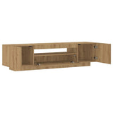 TV Cabinet with LED Lights Artisian Oak 160x35x40 cm Engineered Wood - Extra Image