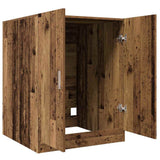Washing Machine Cabinet Old Wood 70.5x71.5x91.5 cm - Close-Up Angle
