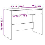 Desk Artisan Oak 101x50x76.5 cm Engineered Wood - Extra Image