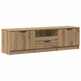TV Cabinet Artisan Oak 140x35x40 cm Engineered Wood - Front View