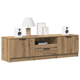 TV Cabinet Artisan Oak 140x35x40 cm Engineered Wood - Side View