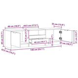 TV Cabinet Artisan Oak 140x35x40 cm Engineered Wood - Extra Image