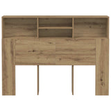 Headboard Cabinet Artisan Oak 140x19x103.5 cm - Top-Down View