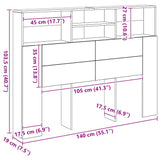 Headboard Cabinet Artisan Oak 140x19x103.5 cm - Extra Image
