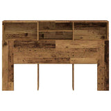 Headboard Cabinet Old Wood 160x19x103.5 cm Engineered Wood - Top-Down View