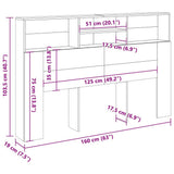 Headboard Cabinet Old Wood 160x19x103.5 cm Engineered Wood - Extra Image