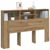 Headboard Cabinet Artisan Oak 160x19x103.5 cm Engineered Wood - Side View