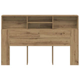 Headboard Cabinet Artisan Oak 160x19x103.5 cm Engineered Wood - Top-Down View