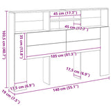 Headboard Cabinet Artisan Oak 160x19x103.5 cm Engineered Wood - Extra Image