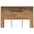 Headboard Cabinet Artisan Oak 180x19x103.5 cm Engineered Wood