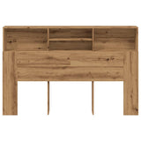 Headboard Cabinet Artisan Oak 180x19x103.5 cm Engineered Wood - Top-Down View