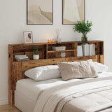 Headboard Cabinet Old Wood 200x19x103,5 cm Engineered Wood - Side View