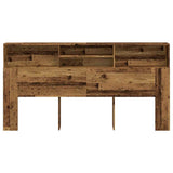 Headboard Cabinet Old Wood 200x19x103,5 cm Engineered Wood - Top-Down View