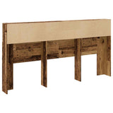 Headboard Cabinet Old Wood 200x19x103,5 cm Engineered Wood - Rear View