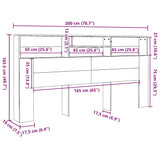 Headboard Cabinet Old Wood 200x19x103,5 cm Engineered Wood - Extra Image