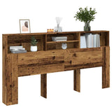 Headboard Cabinet Old Wood 200x19x103,5 cm Engineered Wood