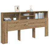 Headboard Cabinet Artisian Oak 200x19x103,5 cm Engineered Wood - Side View