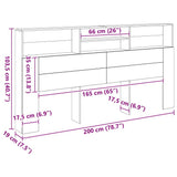 Headboard Cabinet Artisian Oak 200x19x103,5 cm Engineered Wood