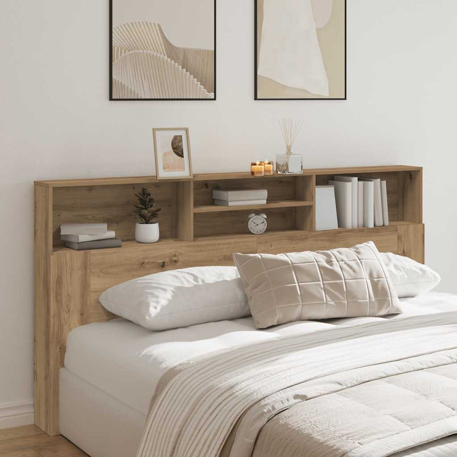 Headboard Cabinet Artisian Oak 200x19x103,5 cm Engineered Wood