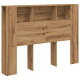 Headboard Cabinet Artisan Oak 140x18.5x102.5 cm Engineered Wood - Front View