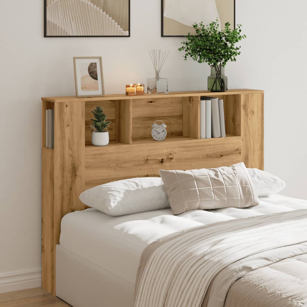 Headboard Cabinet Artisan Oak 140x18.5x102.5 cm Engineered Wood