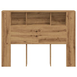 Headboard Cabinet Artisan Oak 140x18.5x102.5 cm Engineered Wood - Top-Down View