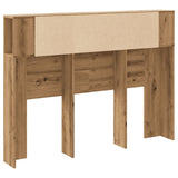Headboard Cabinet Artisan Oak 140x18.5x102.5 cm Engineered Wood - Rear View