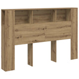 Headboard Cabinet Artisan Oak 160x18.5x103.5 cm Engineered Wood - Front View