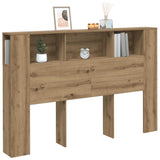 Headboard Cabinet Artisan Oak 160x18.5x103.5 cm Engineered Wood - Side View