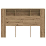Headboard Cabinet Artisan Oak 160x18.5x103.5 cm Engineered Wood - Top-Down View