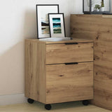 Mobile File Cabinet with Wheels Artisan Oak 45x38x54 cm Engineered Wood