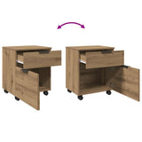 Mobile File Cabinet with Wheels Artisan Oak 45x38x54 cm Engineered Wood - Low Angle