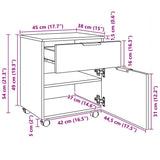 Mobile File Cabinet with Wheels Artisan Oak 45x38x54 cm Engineered Wood - Extra Image