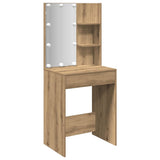 Dressing Table with LED Artisan Oak 60x40x140 cm - Front View