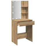 Dressing Table with LED Artisan Oak 60x40x140 cm - Side View