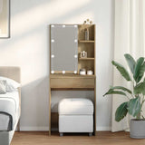 Dressing Table with LED Artisan Oak 60x40x140 cm - Top-Down View