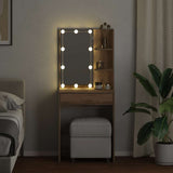 Dressing Table with LED Artisan Oak 60x40x140 cm - 45-Degree Angle