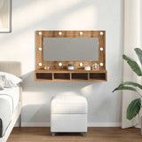 Mirror Cabinet with LED Artisan Oak 90x31.5x62 cm - Side View
