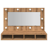 Mirror Cabinet with LED Artisan Oak 90x31.5x62 cm - 45-Degree Angle