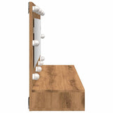 Mirror Cabinet with LED Artisan Oak 90x31.5x62 cm - Rear View